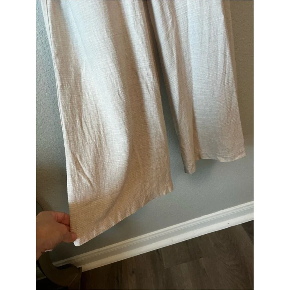 H&M Tan Linen Blend Wide Leg Pants 2 Pull On Lagenlook